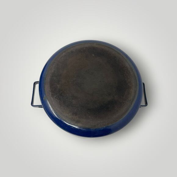 Vtg MCM Finel Arabia Enamelware Stockpot Dutch Oven Seppo Mallat Finland Blue - Picture 4 of 4